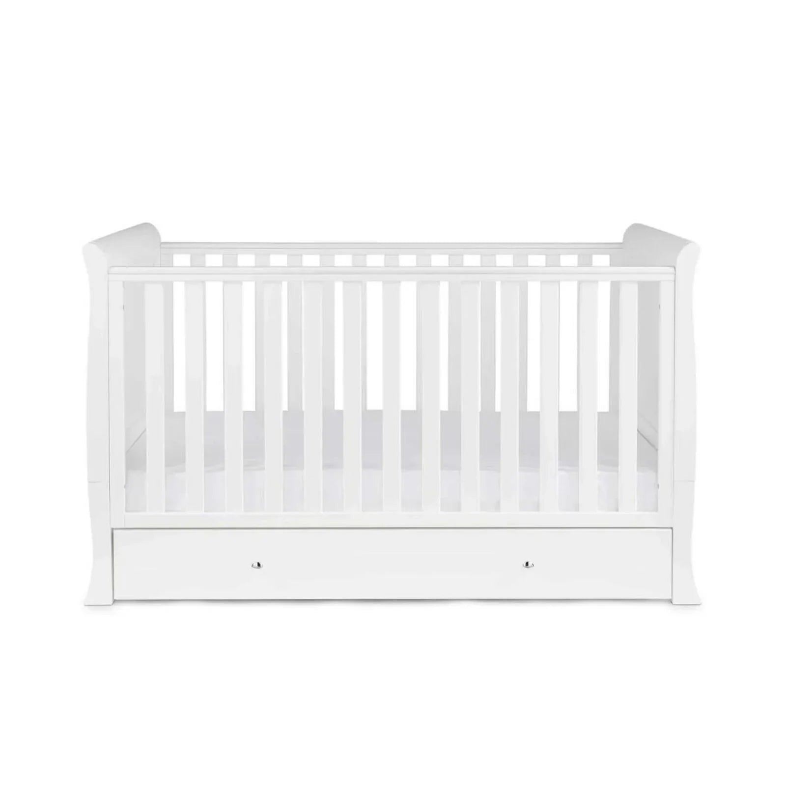 Ickle Bubba Snowdon Classic Cot Bed White - Premium Pocket Sprung Mattress