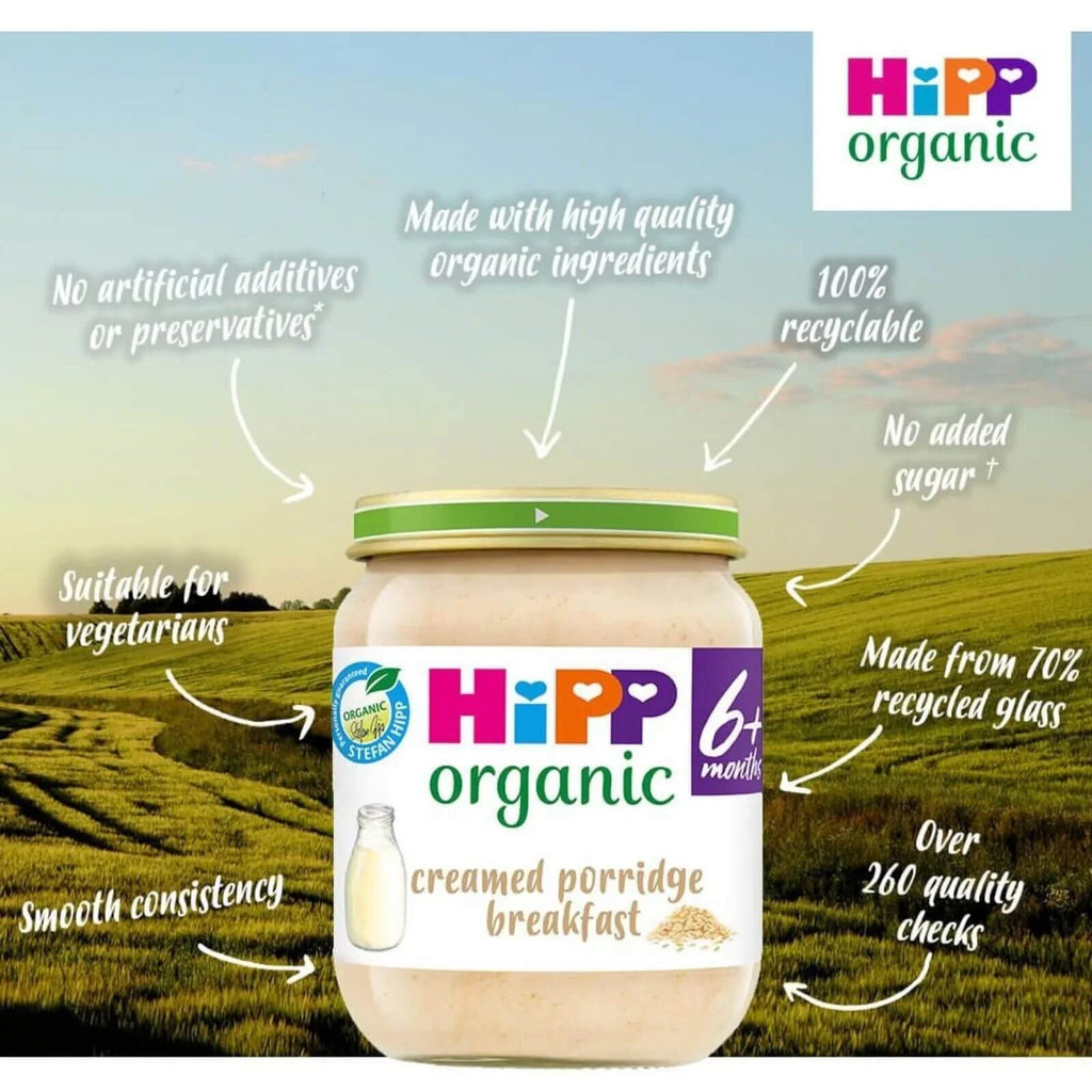 HiPP Organic Creamed Porridge Breakfast Baby Food Jar 6+ months 125g