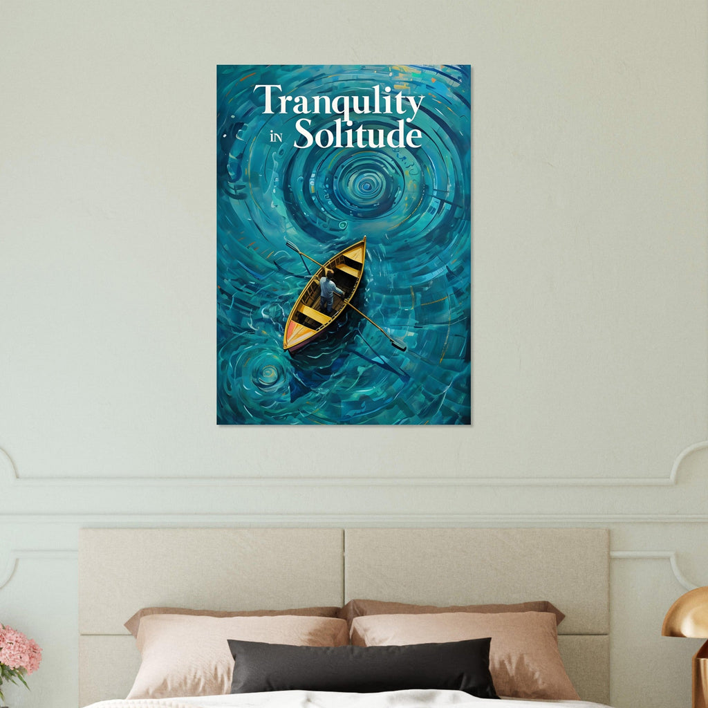 Surreal Boat Poster - Tranquility in Solitude - Stunning Teal Art Print