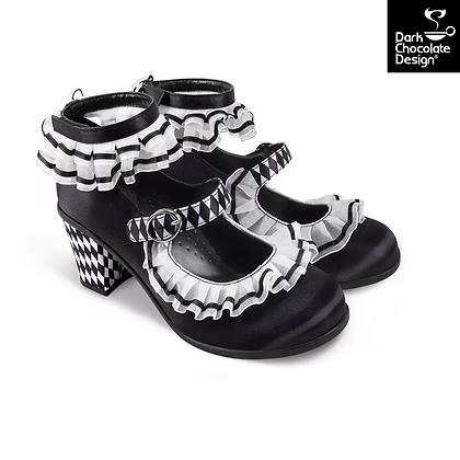 Chocolaticas Arlequin Mid Heels – Gothic Harlequin Mary Janes