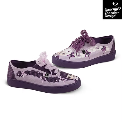 Hot Chocolate Design Nocturna Sisters Gothic Dollface Lace-Up Sneakers