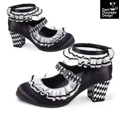Chocolaticas Arlequin Mid Heels – Gothic Harlequin Mary Janes