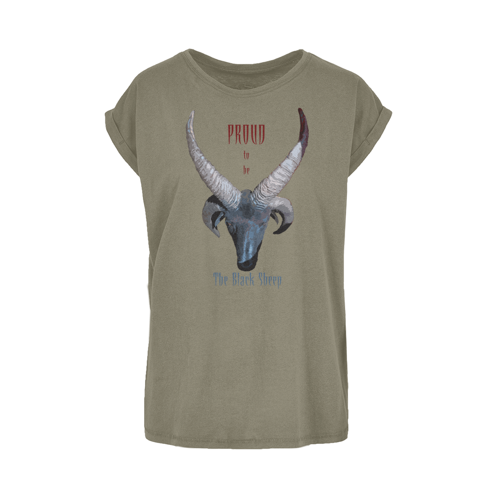 Kate's Clothing Black Sheep Women's Extended Shoulder Cotton T-Shirt