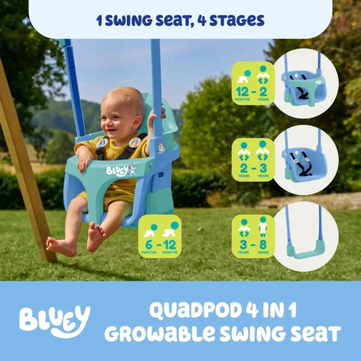 TP Metal Double Swing Set with Bluey Quadpod