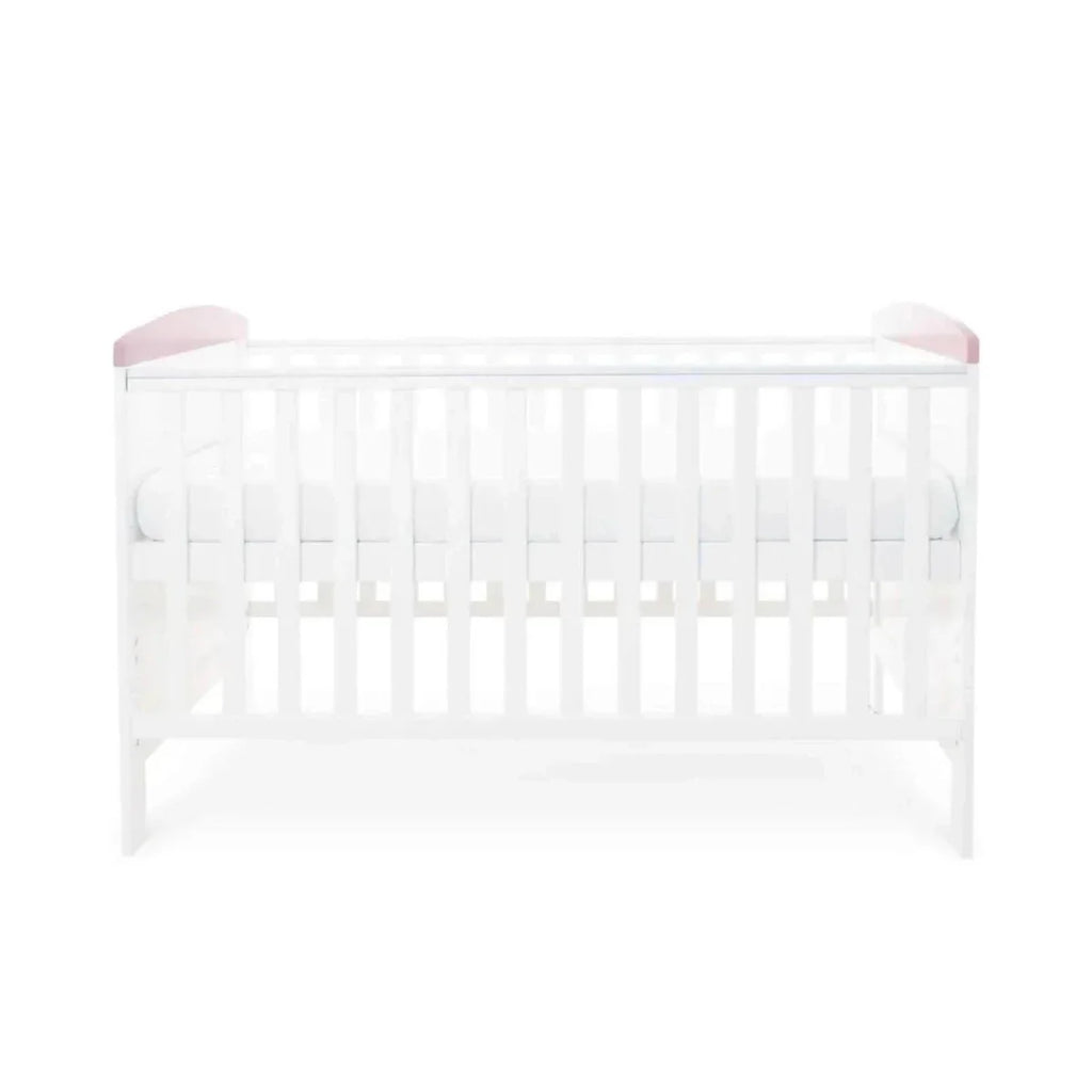 Ickle Bubba Coleby Style Cot Bed Elephant Love Pink - Without Mattress