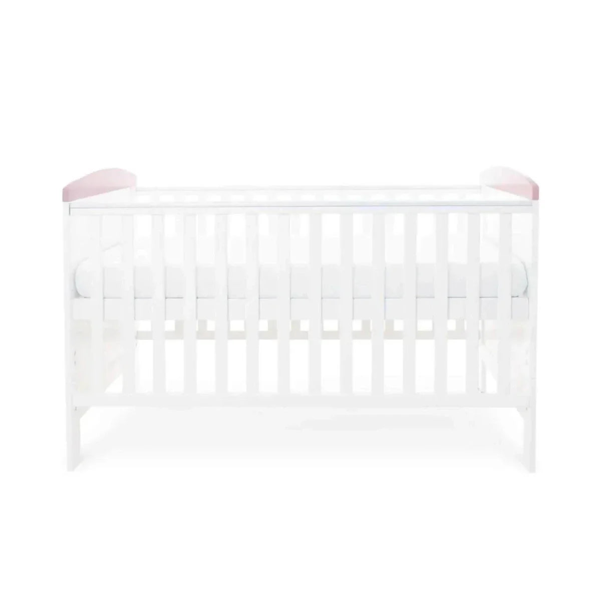Ickle Bubba Coleby Style Cot Bed Elephant Love Pink - Premium Sprung Mattress