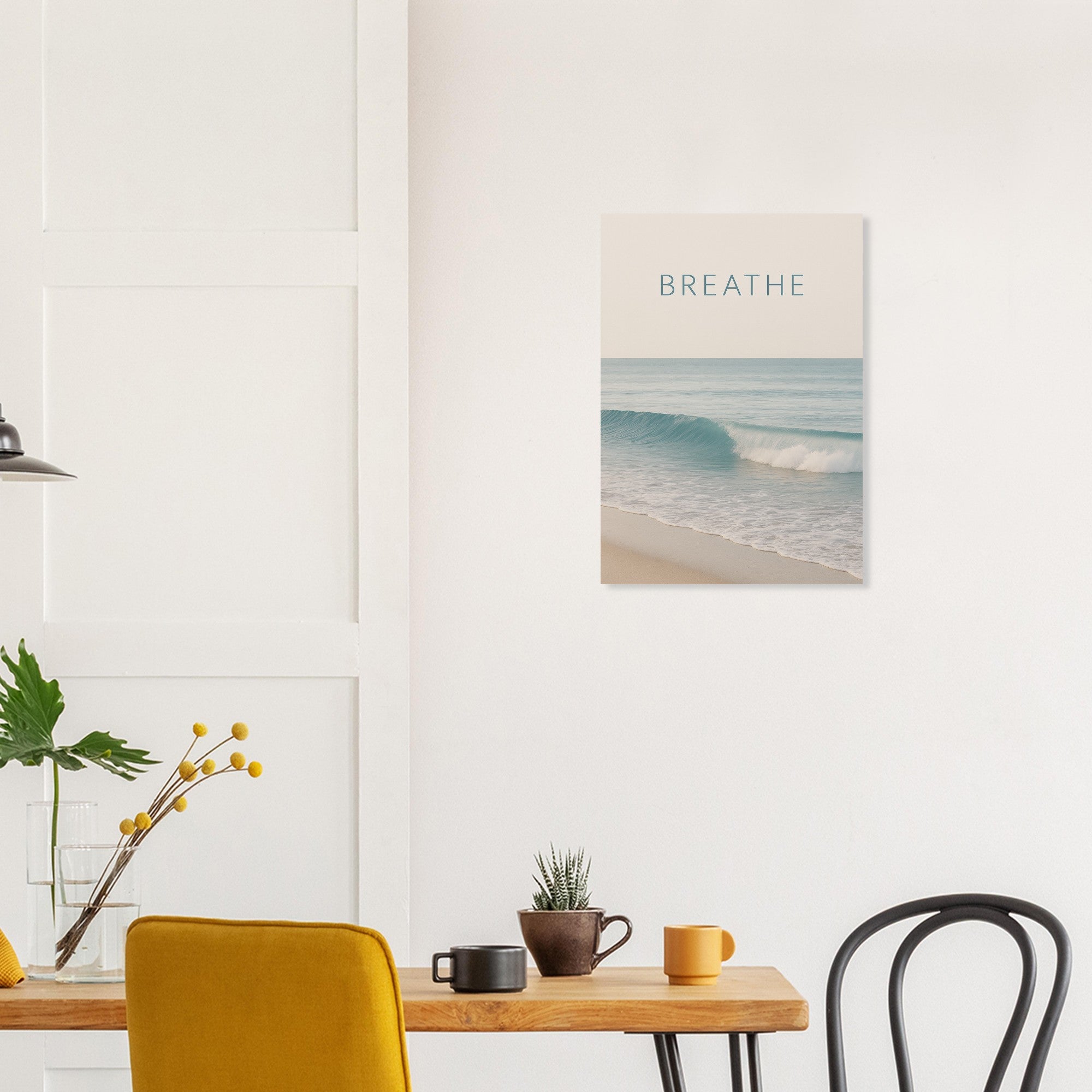 Breathe | Ocean Wave Minimalist Poster - Elegant Ocean Art Print for Home Decor