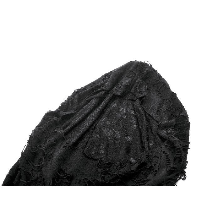Dark in Love Nyx Distressed Shredded Hooded Poncho | Gothic Lace Cape