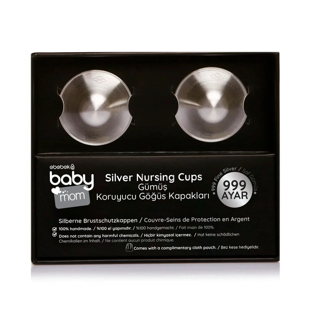 ebebek baby mom 2-Pack 999 Sterling Silver Nipple Shield Cover/Nipple Cups