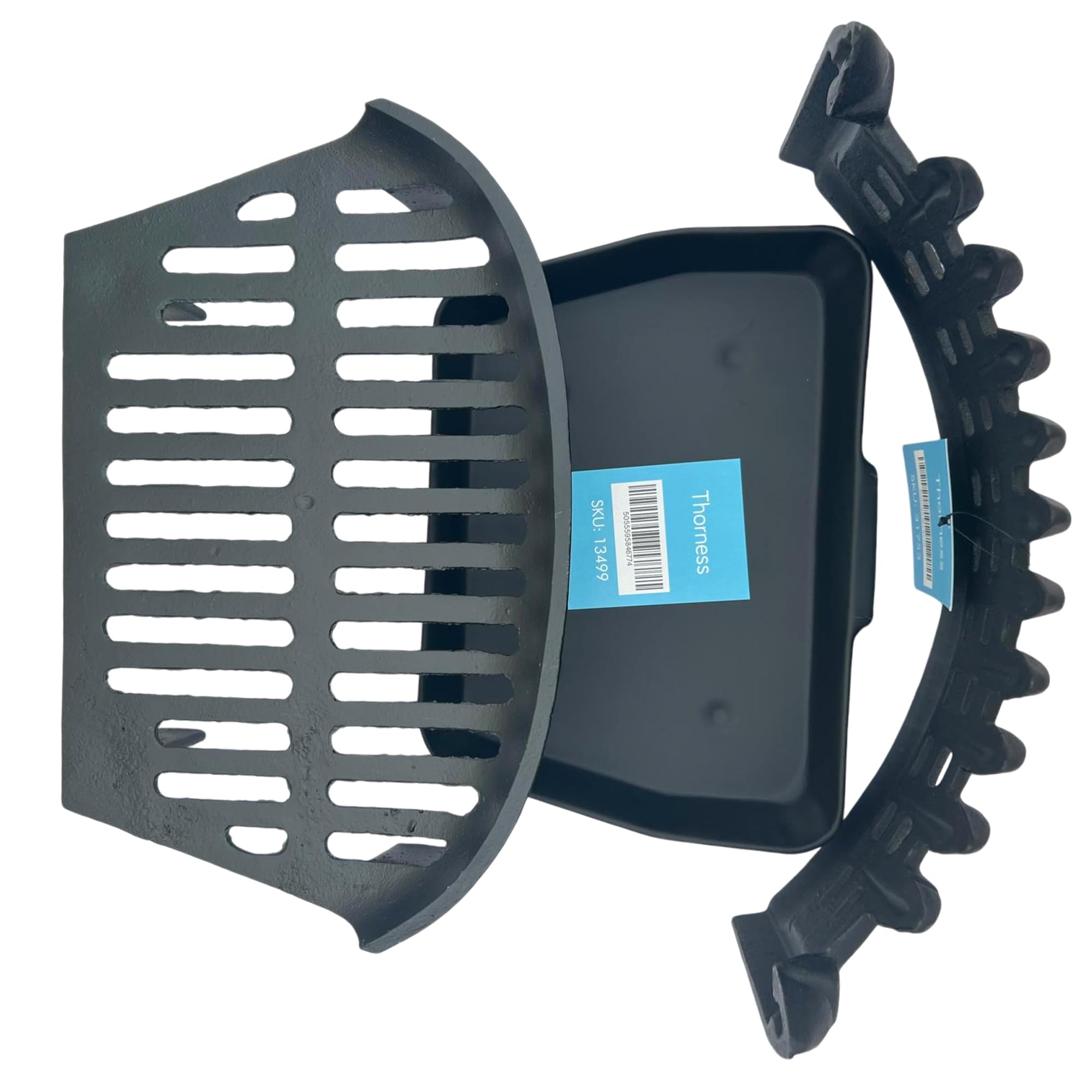 Jolof Store 18-Inch Cast Iron Fireplace Grate with Ash Pan Set