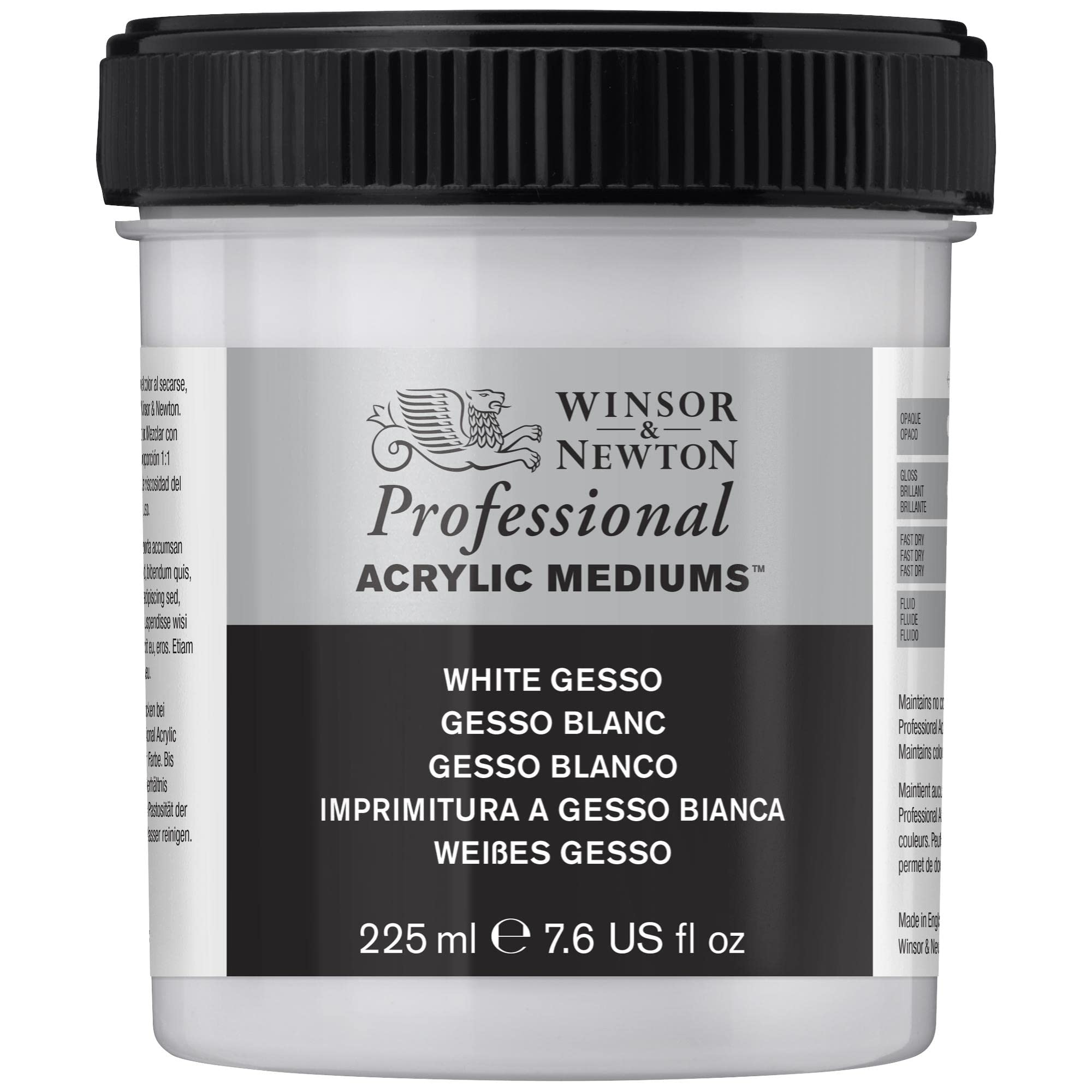 Winsor & Newton Acrylic White Gesso - Surface Primer, 225ml