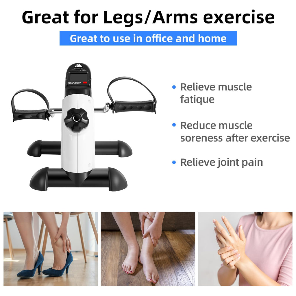 EVOLAND Under Desk Bike Pedal Exerciser with Handle | Portable Mini Bike