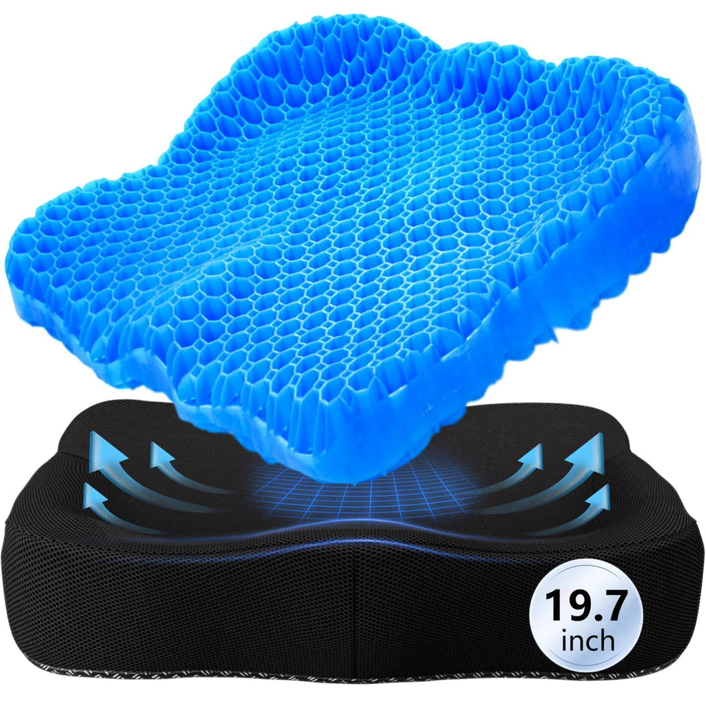 Gel Seat Cushion – 3.5" Thick Ergonomic Orthopedic Chair Pad