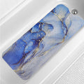 Extra Long Bathtub Mat – Blue Marble Non-Slip PVC Bath Mat