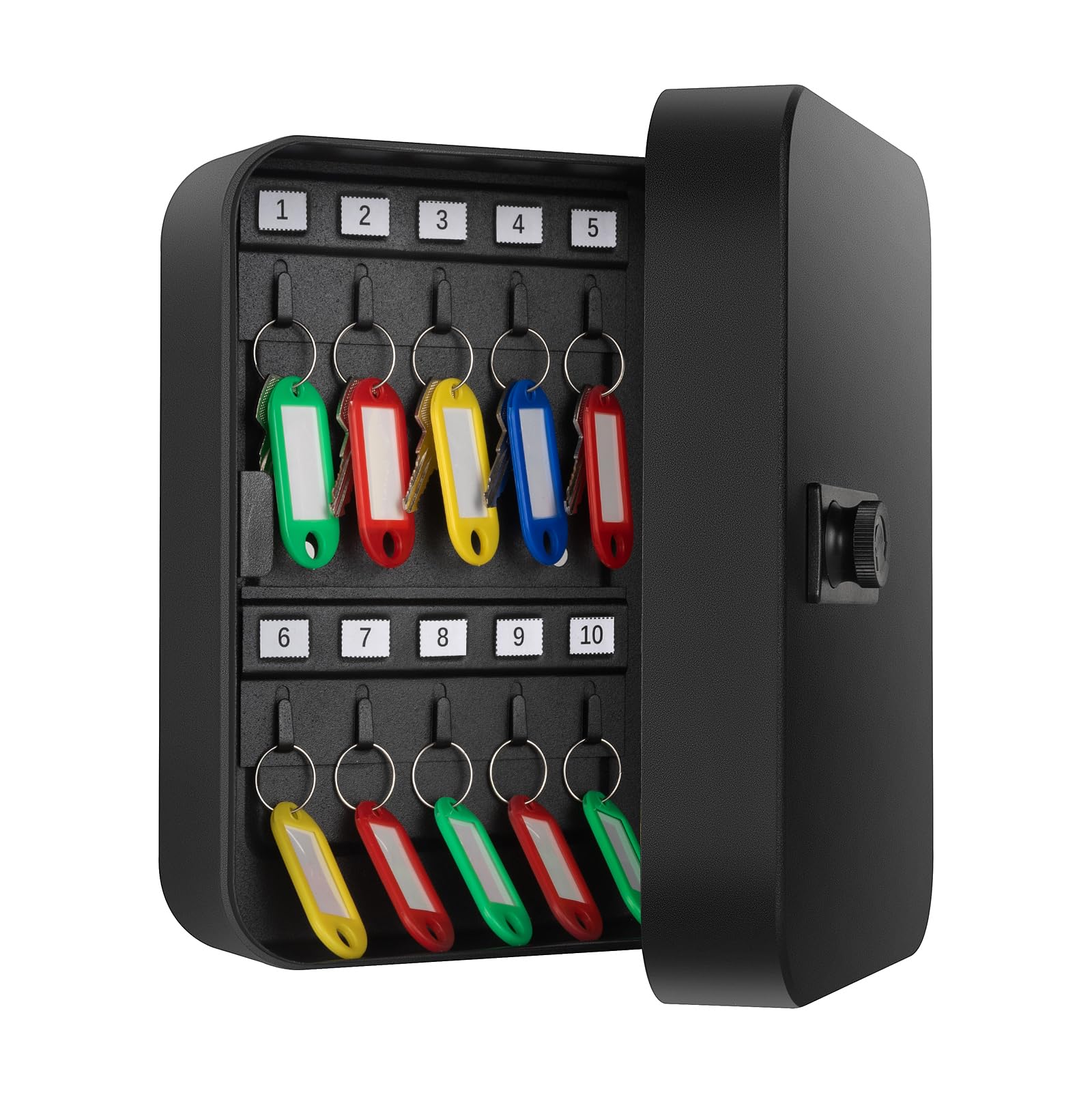 Crinwaki Wall Mounted Key Cabinet – 20 Key Box with Combination Lock