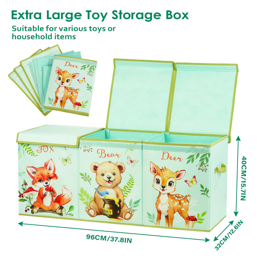 Decalsweet Extra Large Kids Toy Storage Box - Foldable Oxford Toy Chest