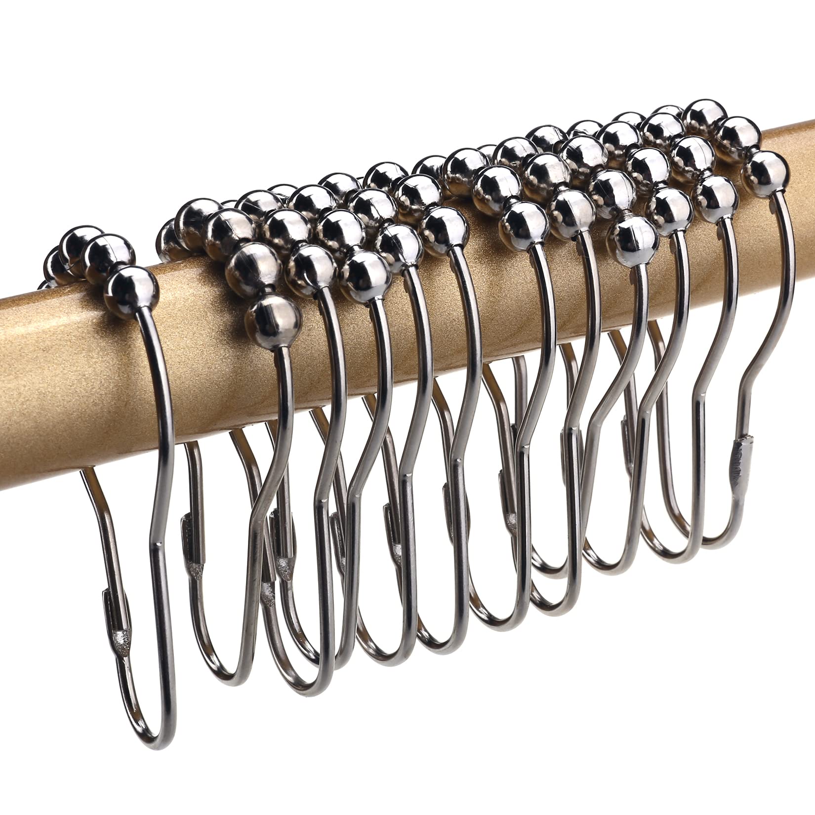 Jolof Store Rustproof Metal Shower Curtain Rings | 12-Pack Nickel Hooks