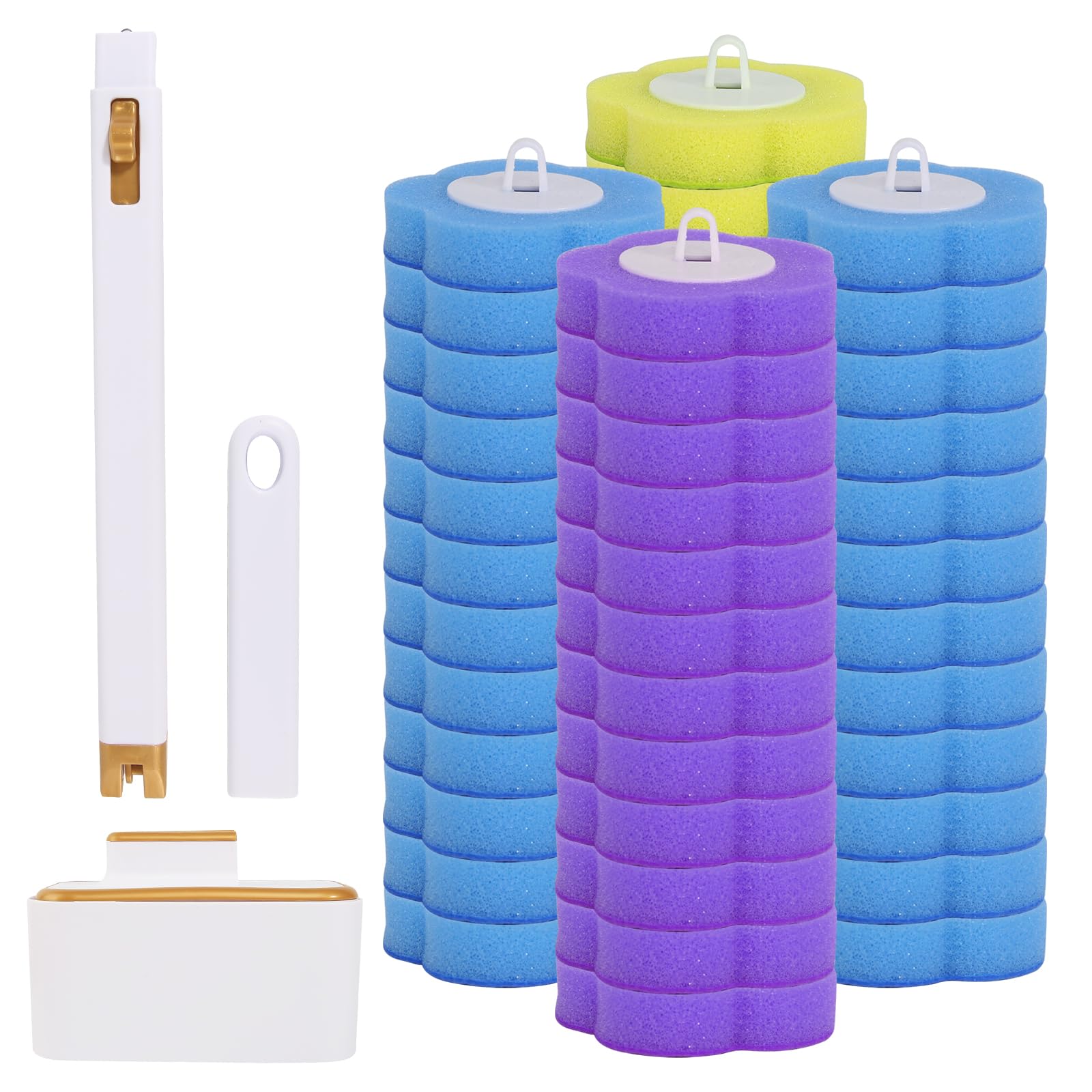 Disposable Toilet Brush Set with 48 Replacement Heads
