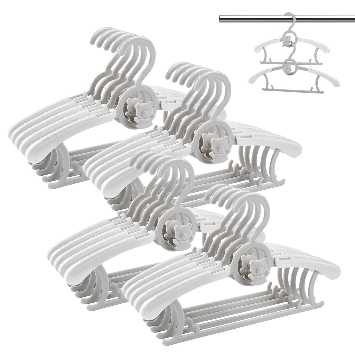 Baby Clothes Hangers 20 Pack, Plastic KidsHangers Space Saving for Closet - image 1