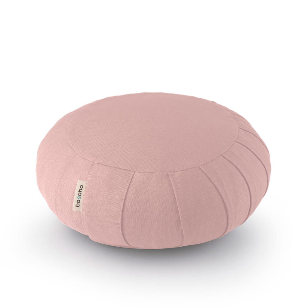 Basaho Classic Zafu Meditation Cushion - Organic Cotton & Buckwheat - Pink