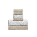 Modern Threads Capri 6-Piece Jacquard Towel Set | 100% Combed Cotton