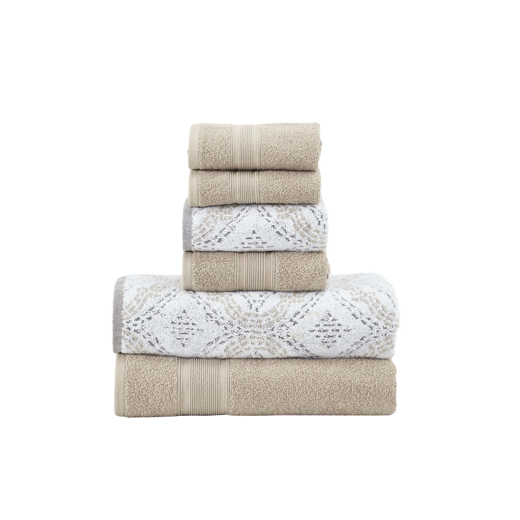 Modern Threads Capri 6-Piece Jacquard Towel Set | 100% Combed Cotton