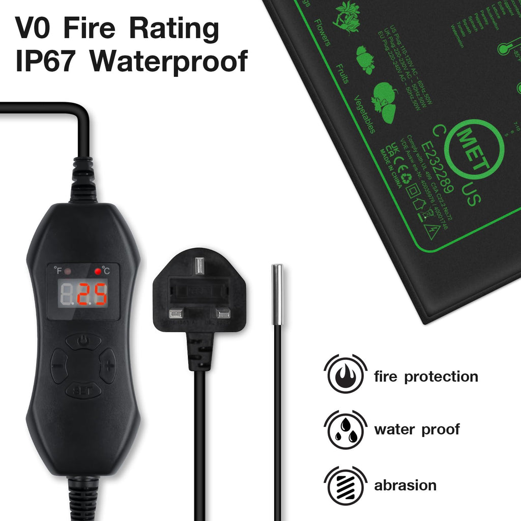 Mojimdo 50W Seedling Heat Mat with Thermostat | Waterproof PVC - 2 Pack