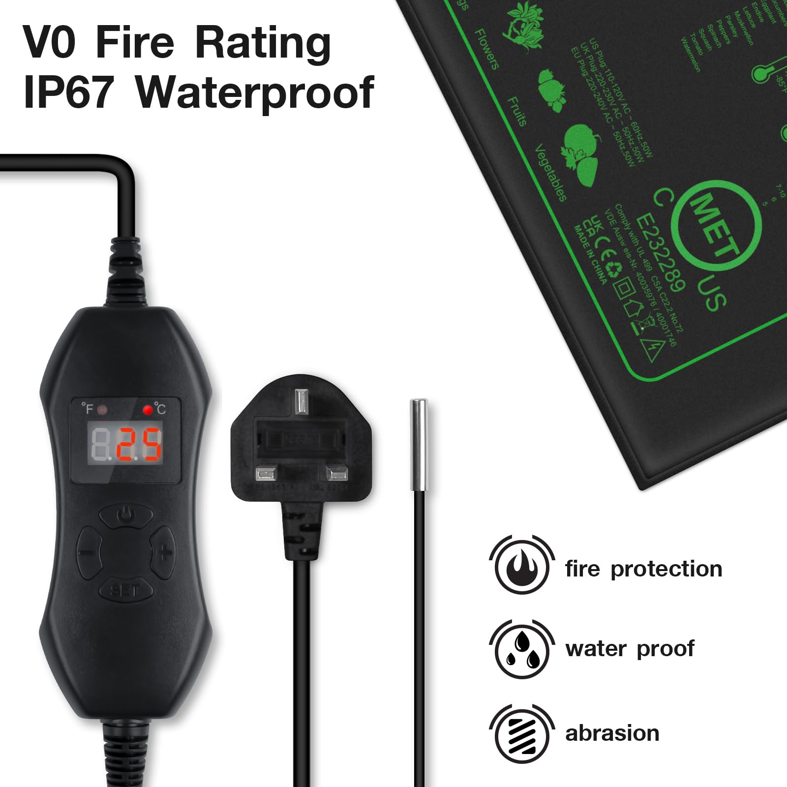 Mojimdo 50W Seedling Heat Mat with Thermostat | Waterproof PVC - 2 Pack