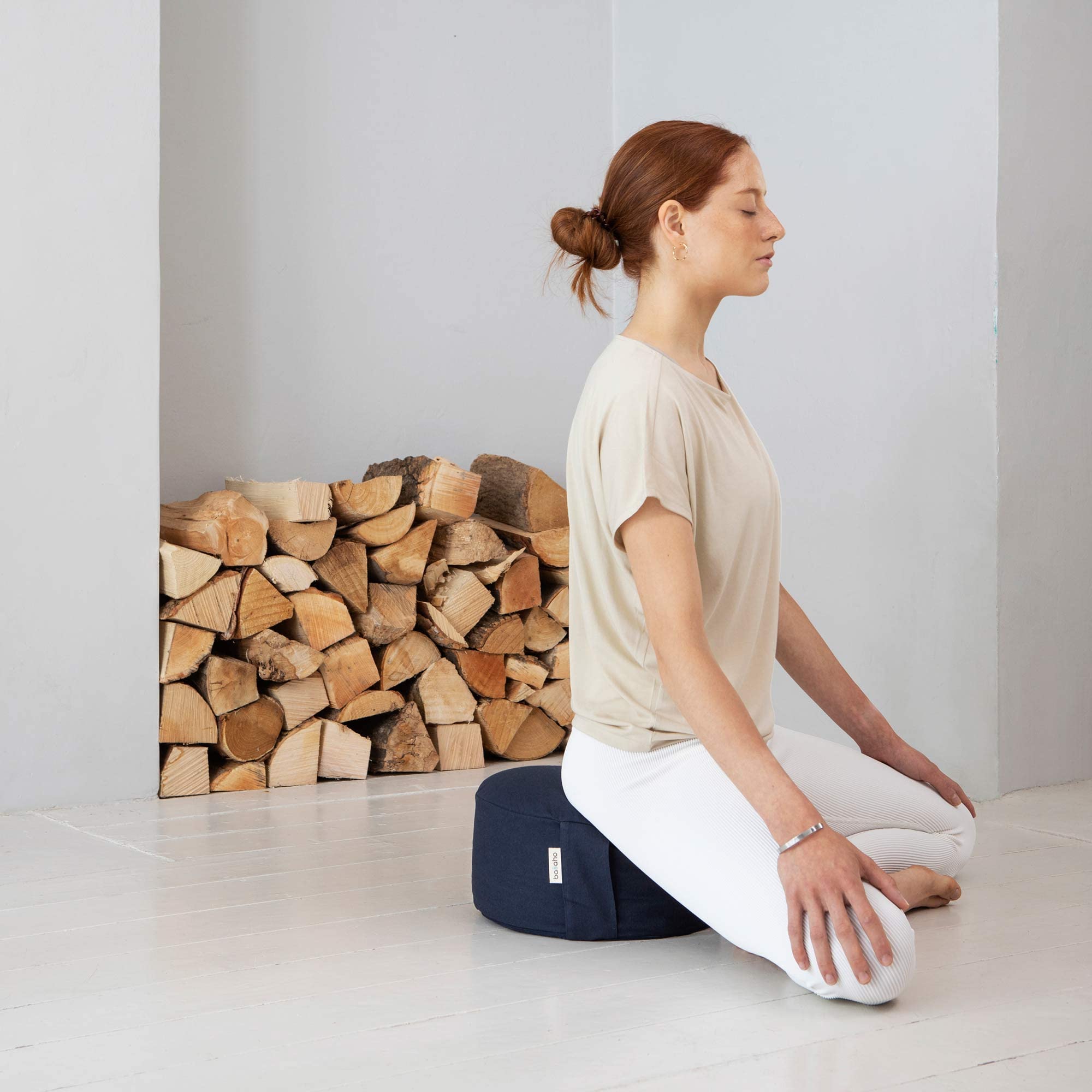 basaho WHEEL Zafu Meditation Cushion | Organic Cotton Buckwheat - Leaf