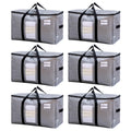 TAILI Heavy Duty Moving Bags - 6 Pack Extra Large Silver Storage Totes
