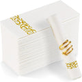 YIDUHAO White Linen-Feel Disposable Napkins | 50 Pack Guest Towels