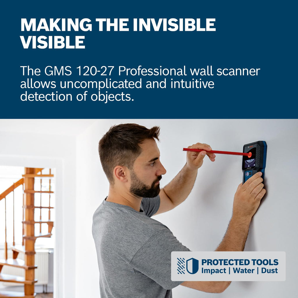 Bosch Professional GMS 120-27 Wall Scanner | Metal & Stud Finder