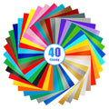 Lya Vinyl 40 Pack Glossy Permanent Adhesive Vinyl for Cricut – 12x12