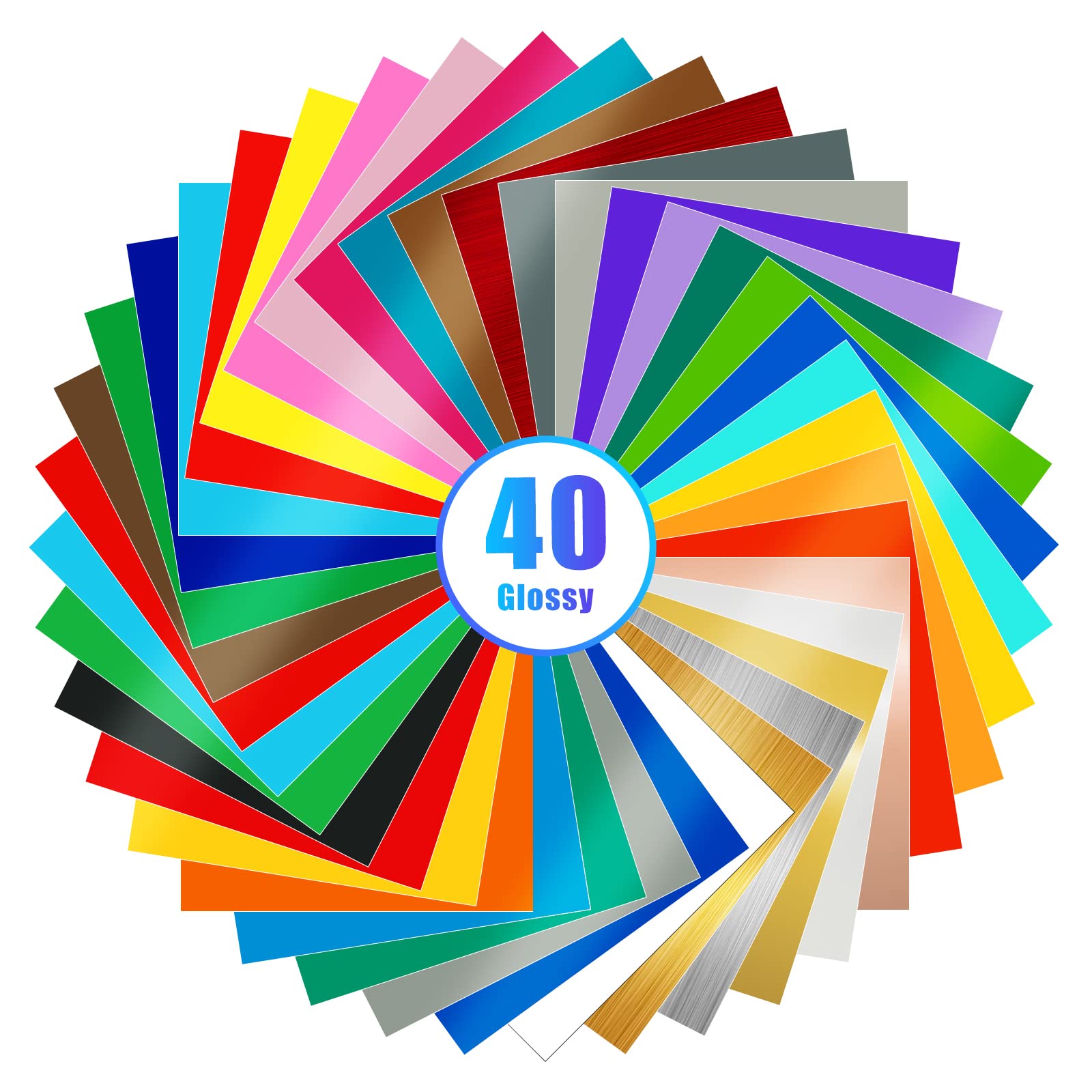 Lya Vinyl 40 Pack Glossy Permanent Adhesive Vinyl for Cricut – 12x12