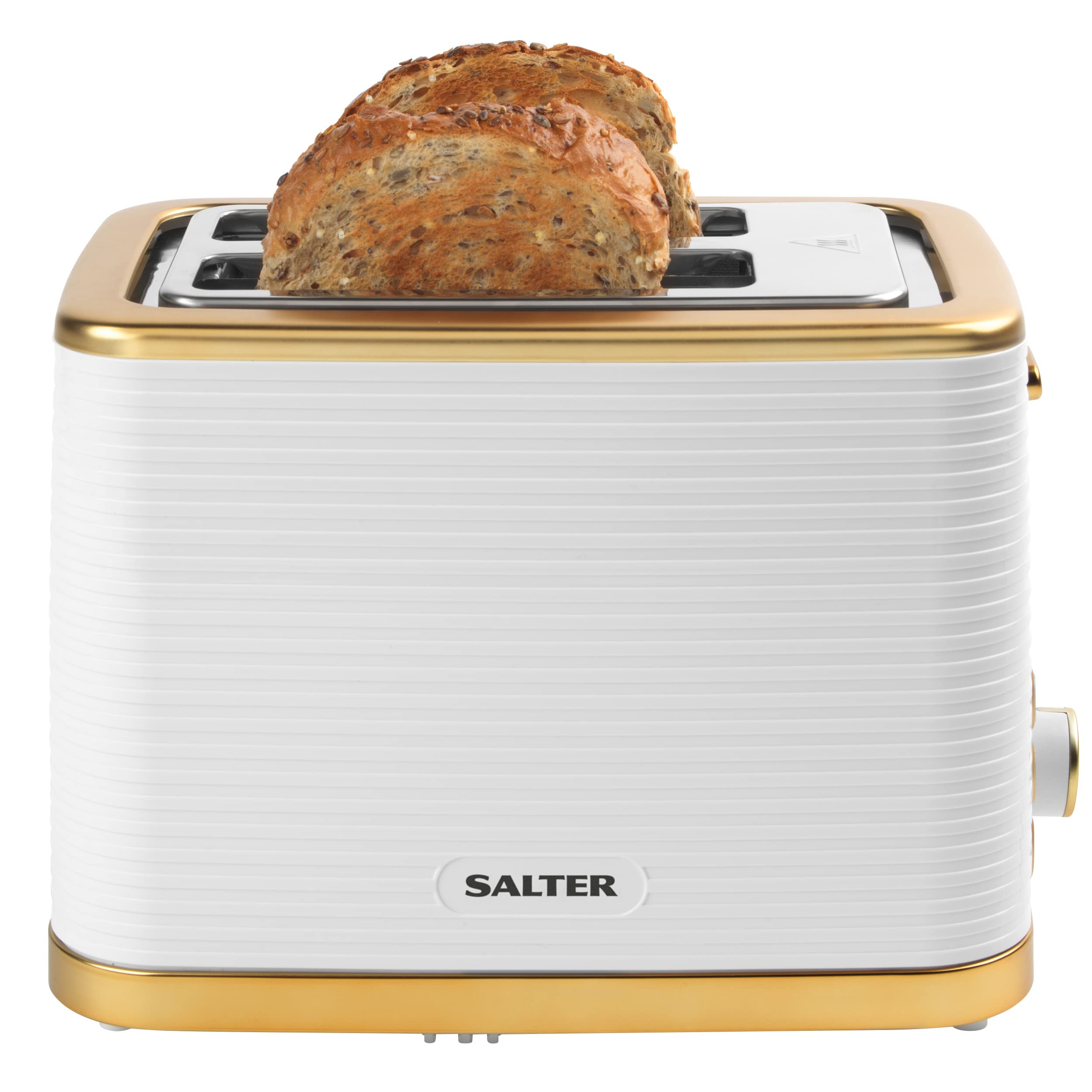 Salter Palermo Kettle and 2-Slice Toaster Set – White and Gold, 1.7L