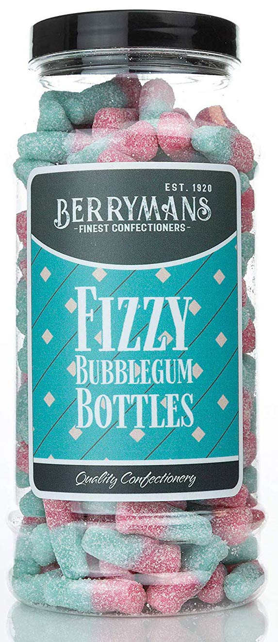 Berrymans Fizzy Bubblegum Bottles – Retro Sweets Gift Jar, 1kg