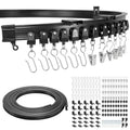 Dyna-Living Flexible Curtain Track | 9.8ft Ceiling Mount Room Divider – Black