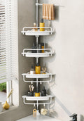 Jolof Store Corner Shower Caddy – 4-Tier Rustproof Stainless Tension Pole