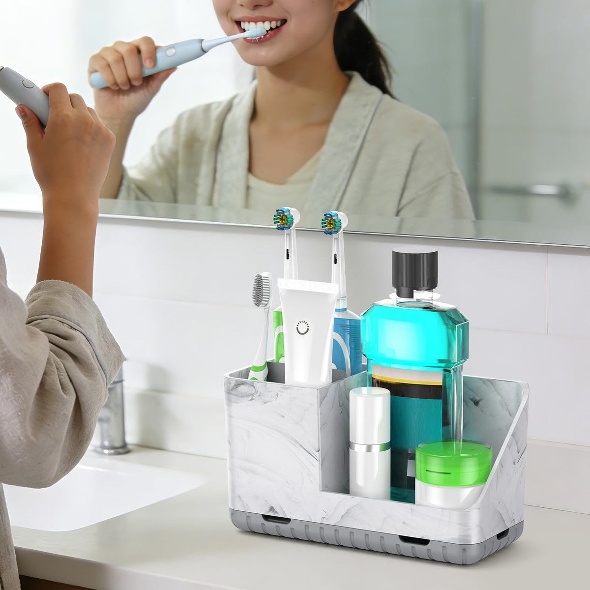PARKMANI Toothbrush Holders for Bathroom Countertop, Kids Electric Toothbrush and Toothpaste Holder, Bathroom Accessories Vanity Organizer - image 2
