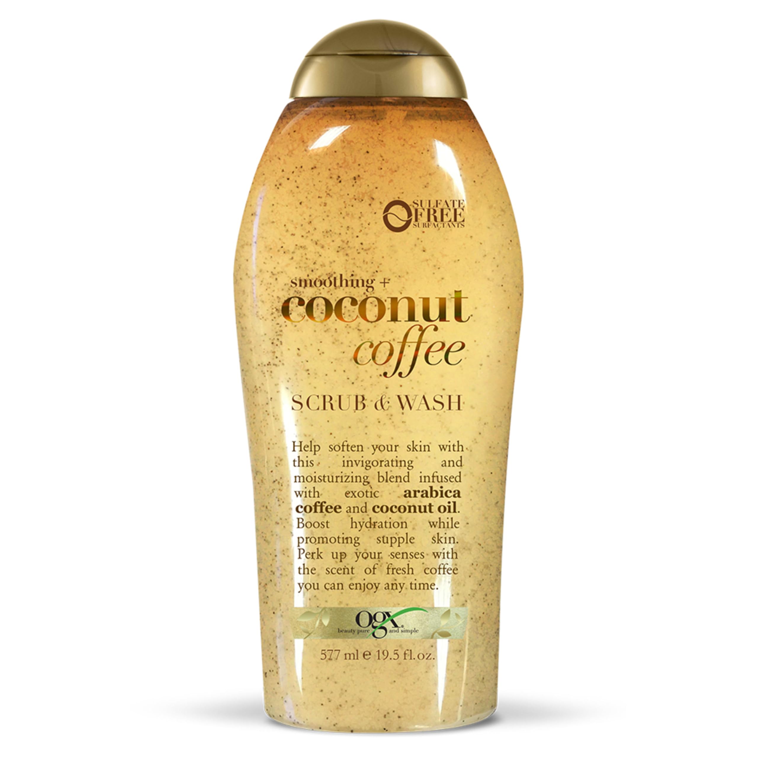 OGX Coconut Coffee Body Scrub and Wash – Exfoliating & Moisturizing 19.5oz
