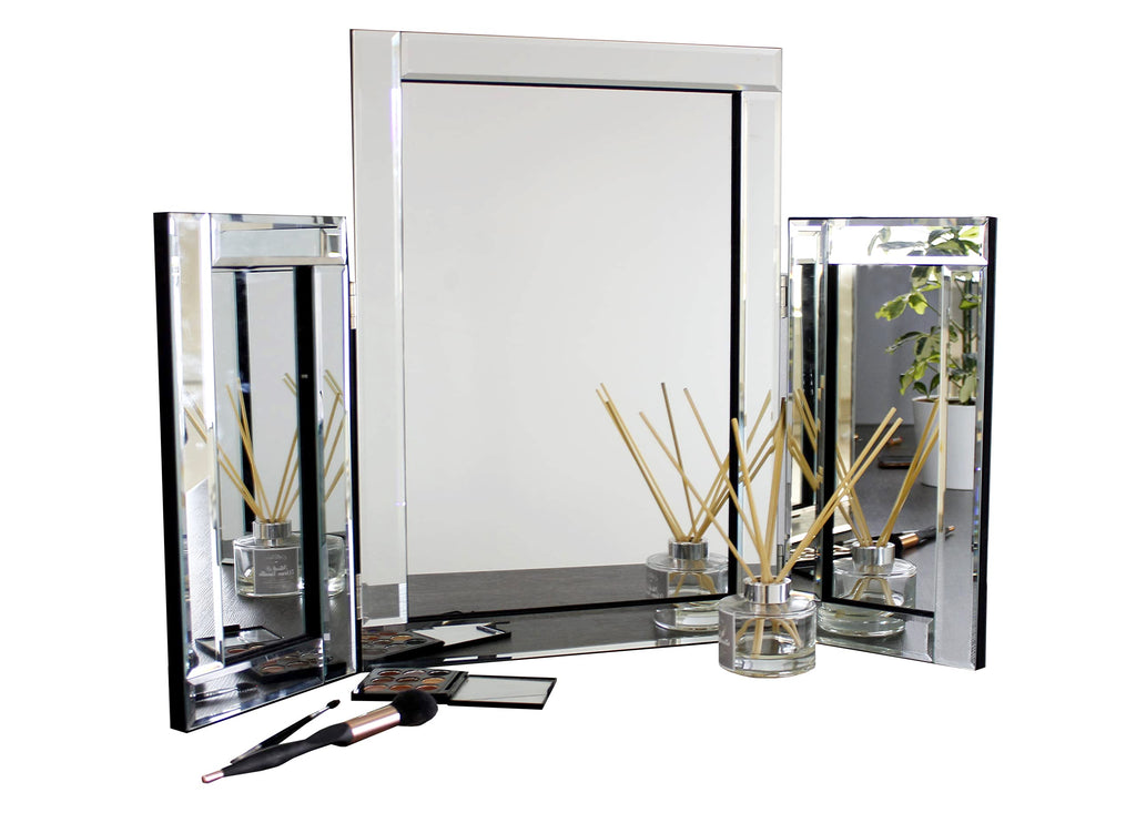 Marco Paul Tri-Fold Vanity Mirror – Bevelled Glass Dressing Table Mirror