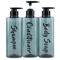 ILIKEPOW 3-Pack Shower Soap Dispenser Set – Refillable 500ml Blue Bottles