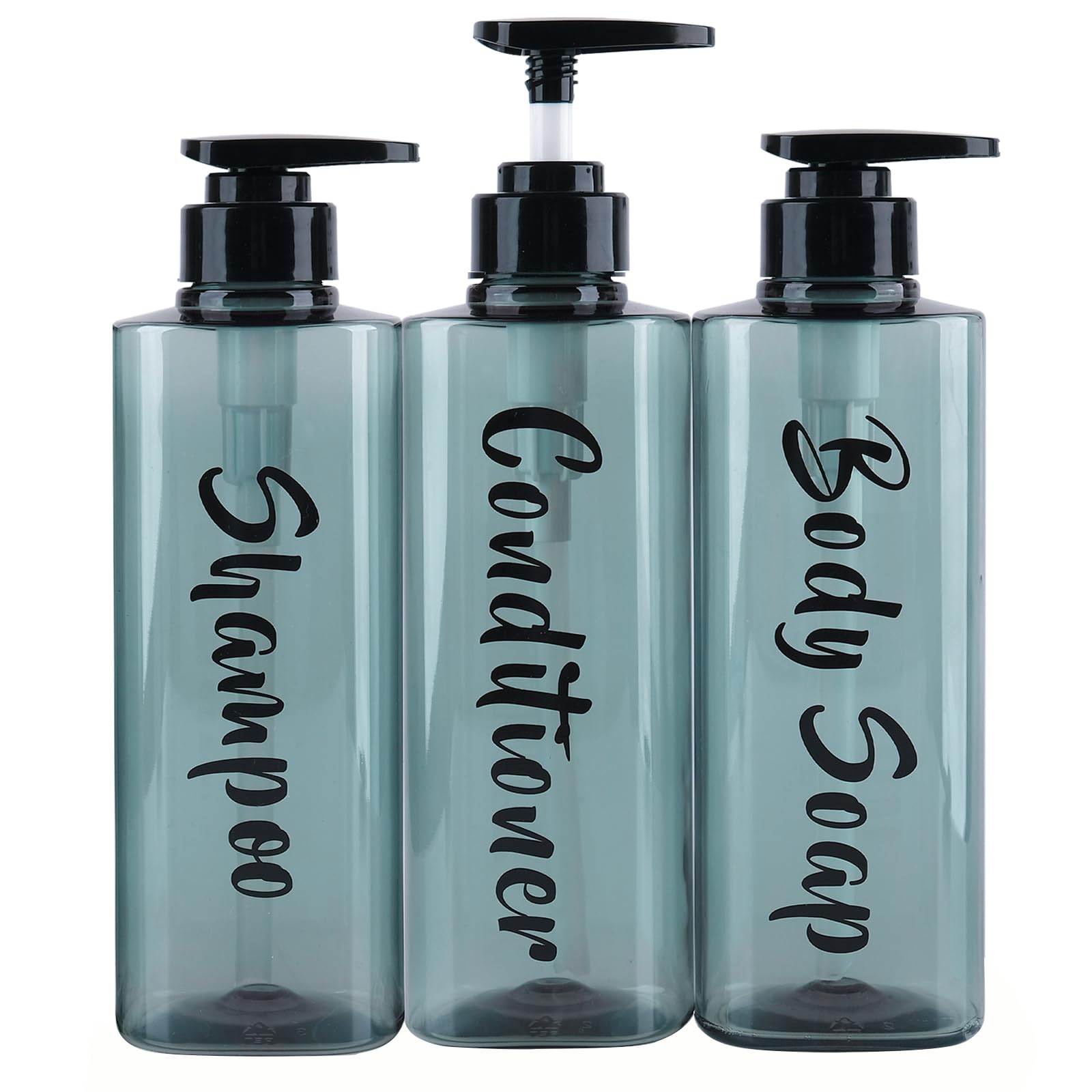 ILIKEPOW 3-Pack Shower Soap Dispenser Set – Refillable 500ml Blue Bottles