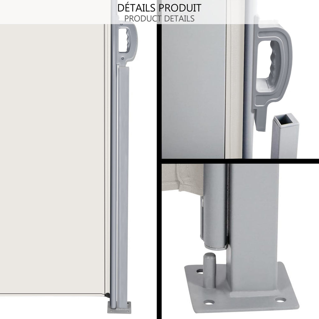 VOUNOT Retractable Side Awning | Outdoor Privacy Screen, 160x300cm, Beige