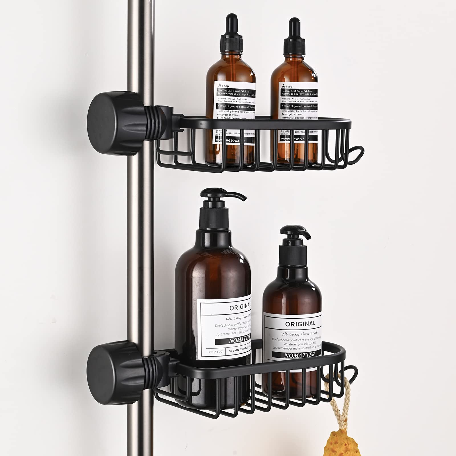 No Drill Shower Caddy – 2Pcs Rustproof Aluminum Organiser