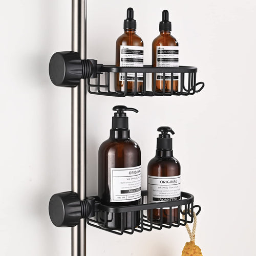 No Drill Shower Caddy – 2Pcs Rustproof Aluminum Organiser