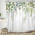 Jolof Store Eucalyptus Leaves Shower Curtain | Waterproof Polyester 180x180