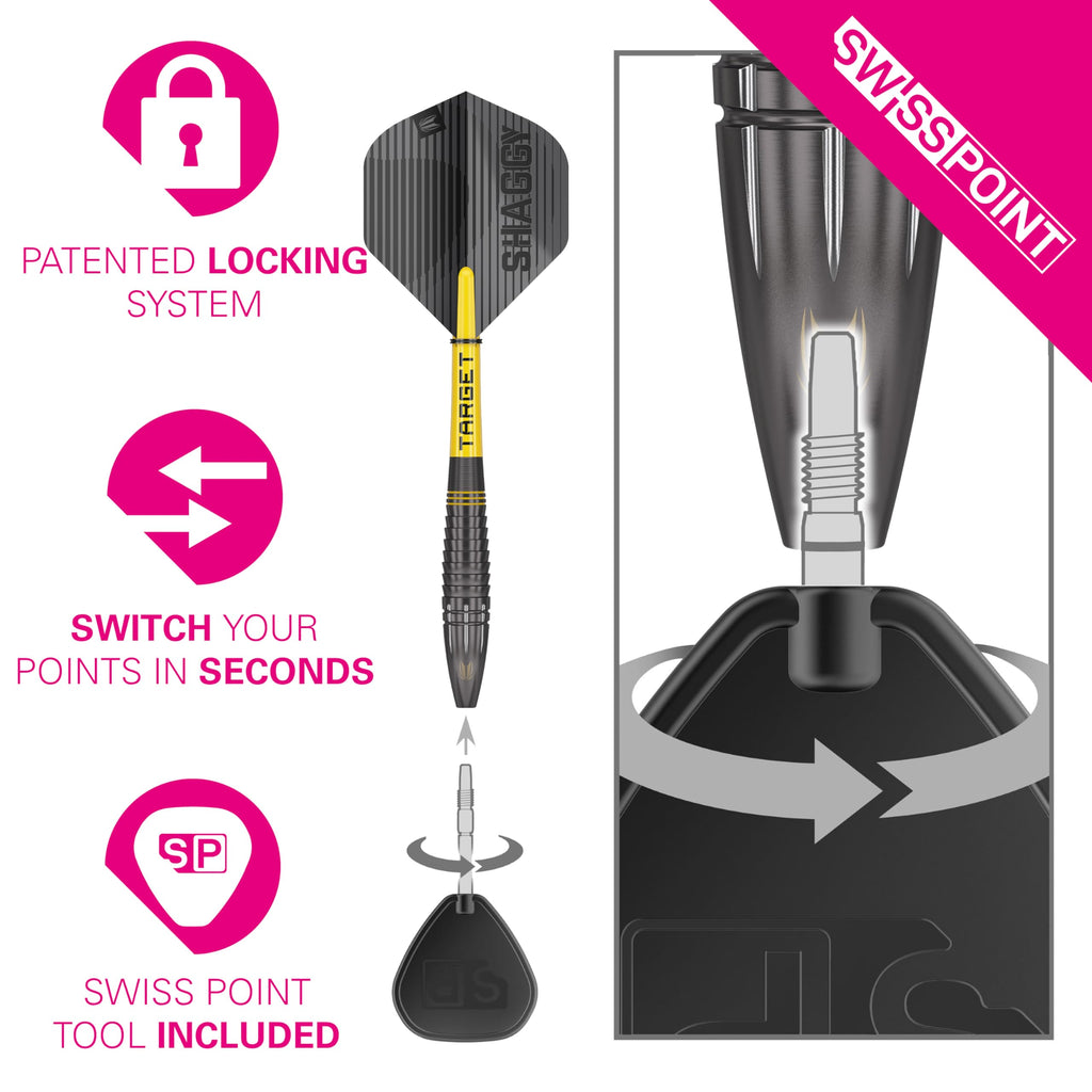 Target Darts Scott Williams Black Out 90% Tungsten Steel Tip Darts - 25g