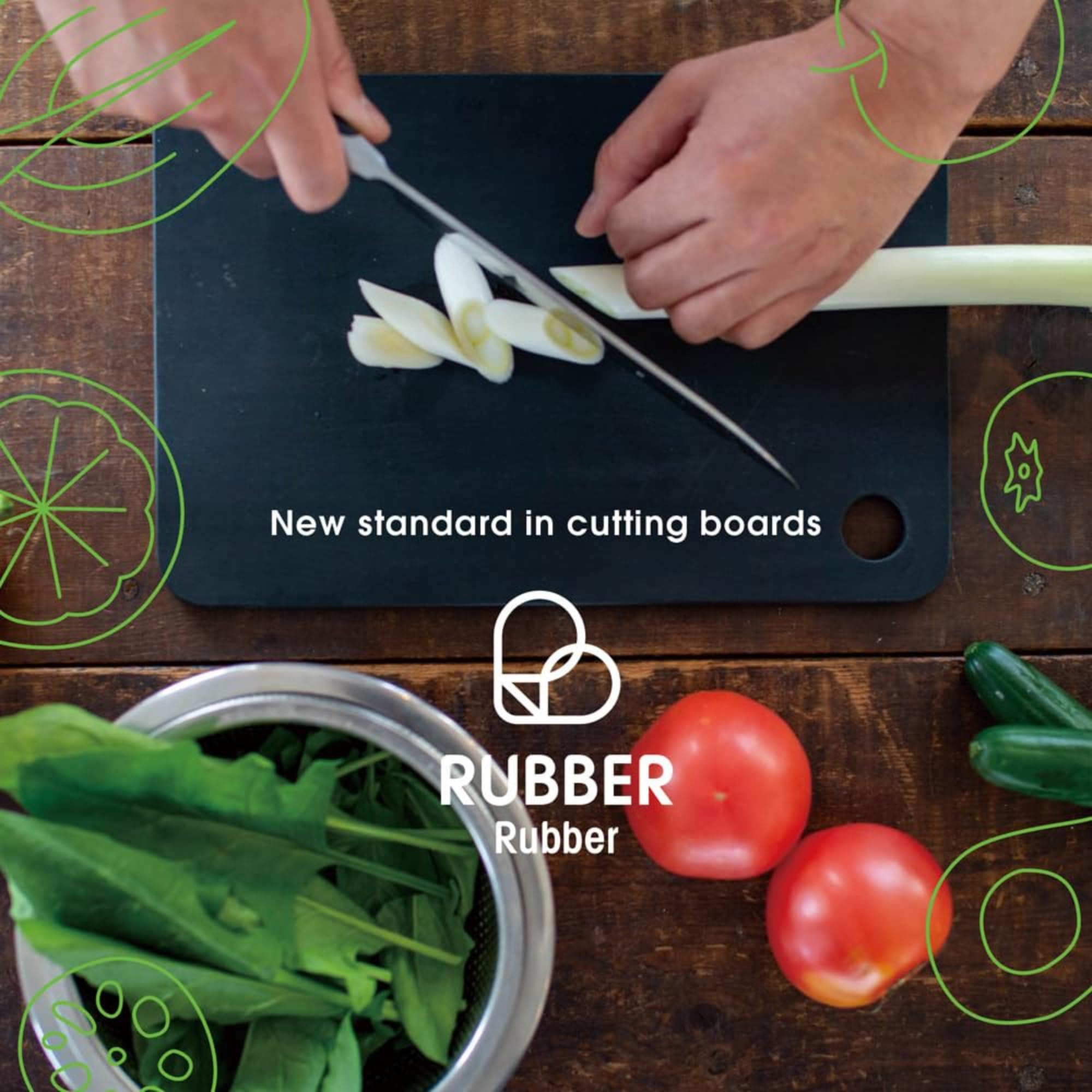 Rubber Rubber Synthetic Cutting Board – Matte Black S – Made in Japan