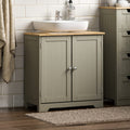 Bath Vida Priano Under Sink Bathroom Cabinet - Grey & Oak MDF Unit